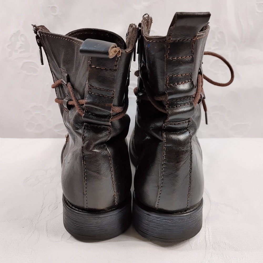 Call It Spring Men's Size 10 Ankle Boots Brown Zipper Laces Biker Casual Shoe - Picture 4 of 9